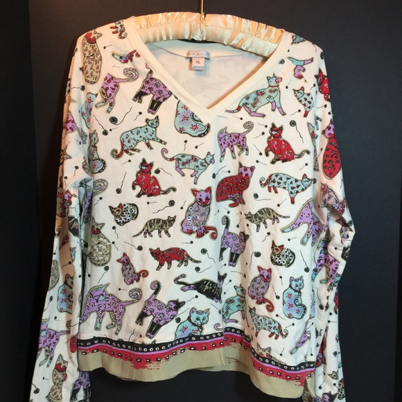 Anthropologie Tops - LAST DAY Kitty Cats Paisley Beads Sequins Tee M